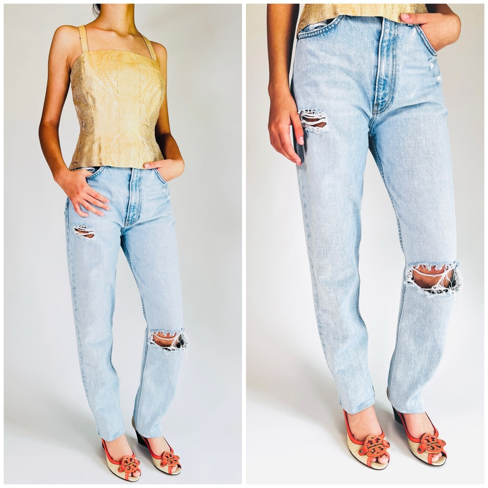 Reformation Womans Jeans Distressed Light Blue Size 26 RN143248